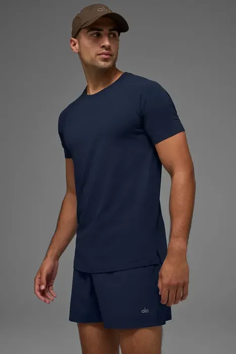 Alo Yoga Vapor Crewneck Short Sleeve - Navy