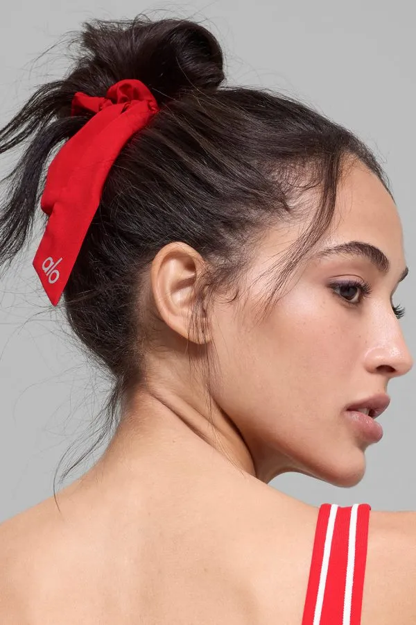 Love Knots Tie Scrunchie - Bright Red