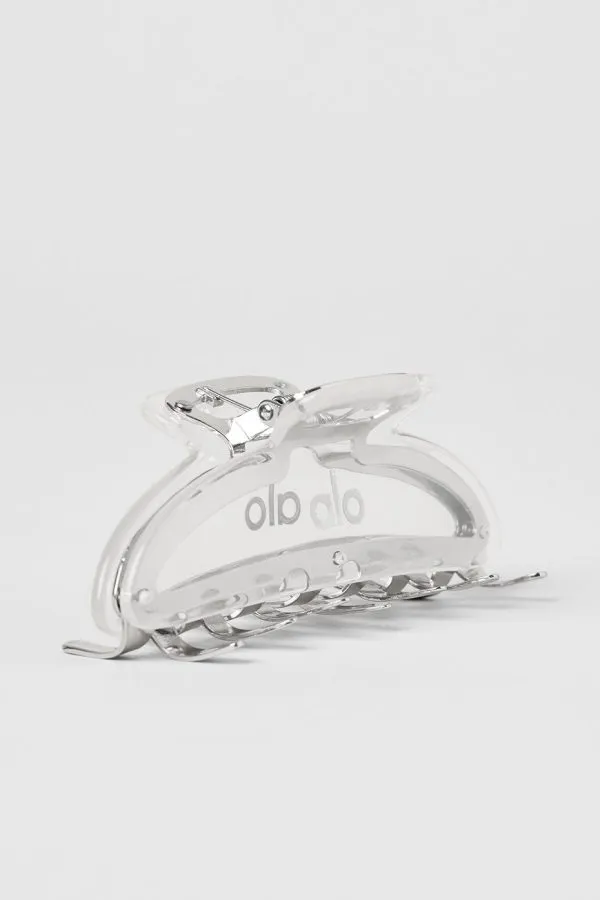 Acrylic Illusion Claw Clip - Clear Acetate/Chrome