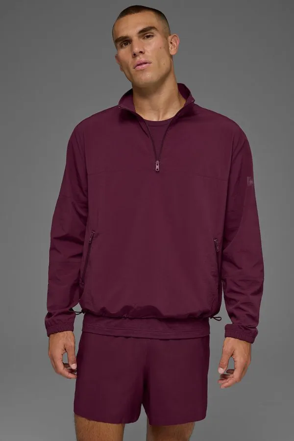 Light Weight Takeaway Track Pullover - Burgundy