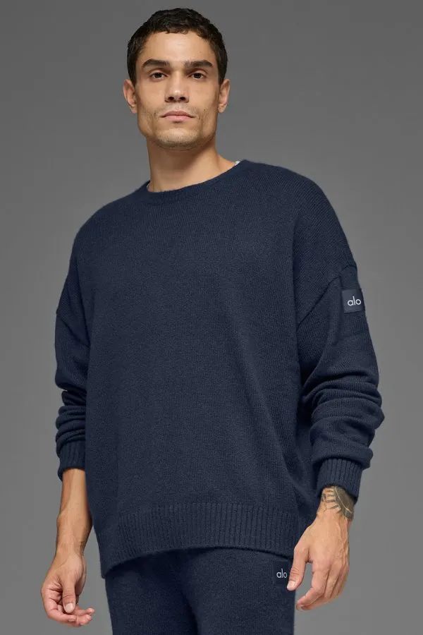 Unisex Wool Cashmere New Class Crewneck Sweater - Navy