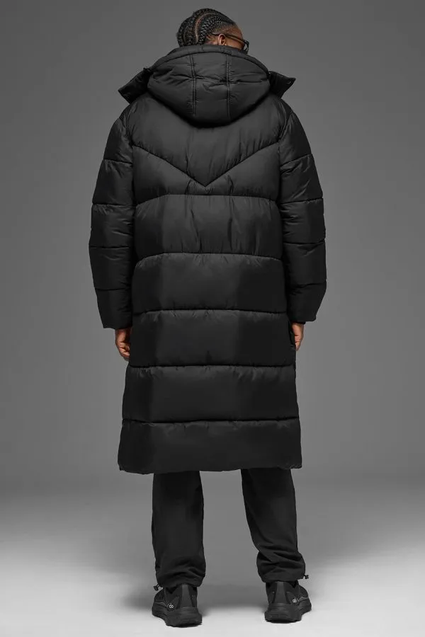 Gold Rush Puffer Trench - Black